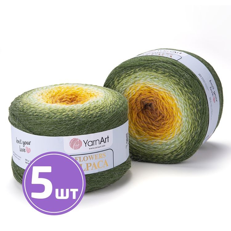 Пряжа YarnArt Flowers Alpaca (438), мультиколор, 5 шт. по 250 г