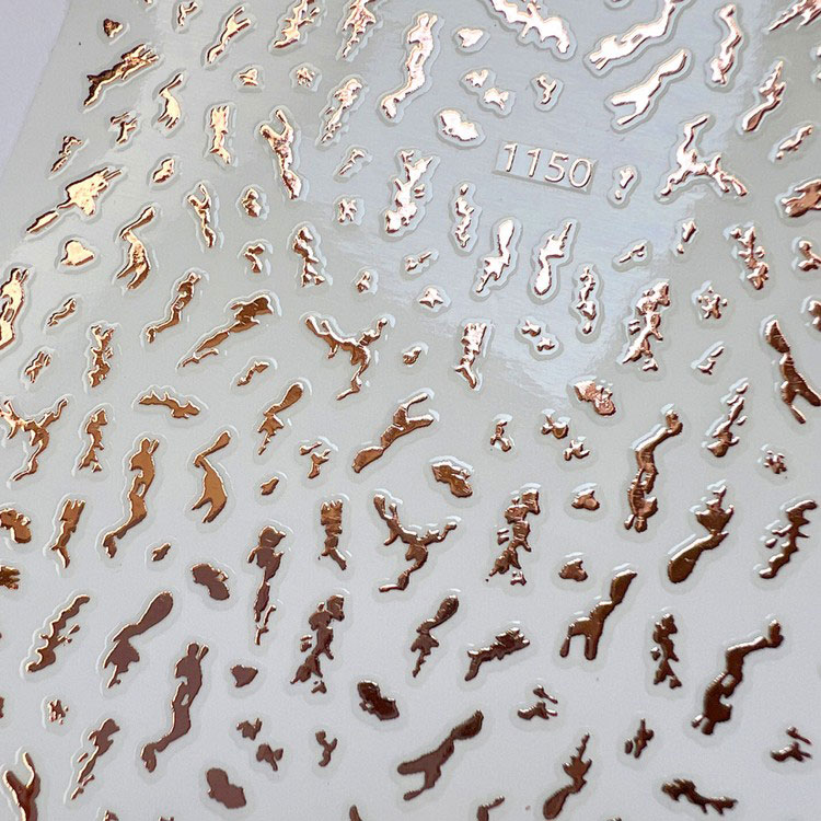 Наклейки-имитация разводов жидкого металла №3, 13x8 см, 1 шт. — картинка 2