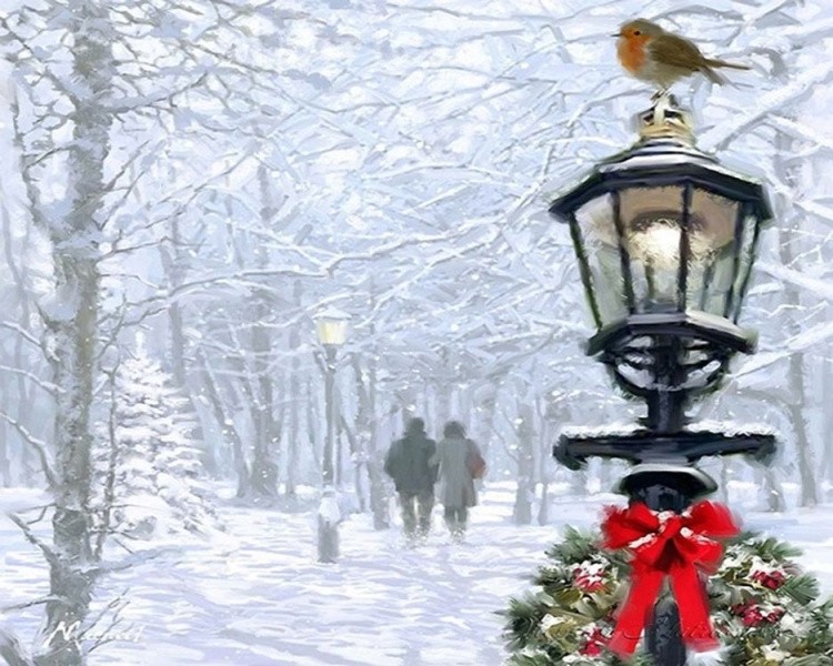 Картина по номерам «Рождественский фонарь»