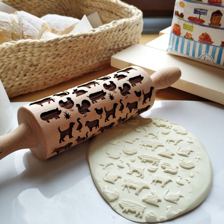 Деревянная скалка «Ферма», Березка — картинка 2