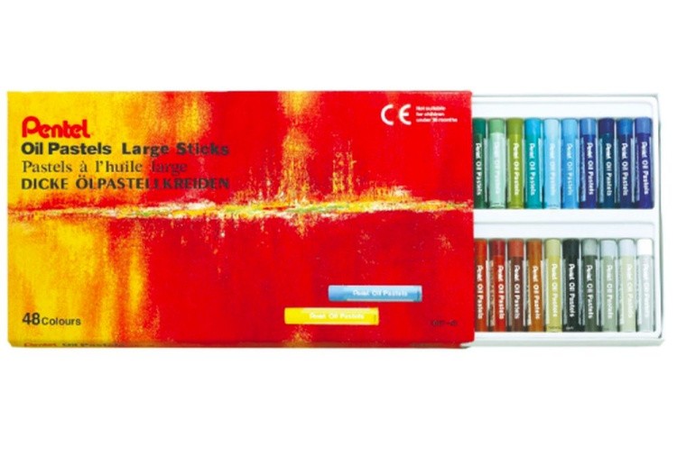 Пастель масляная Pentel Arts Oil Pastels Large Sticks, 48 цв. — картинка 3