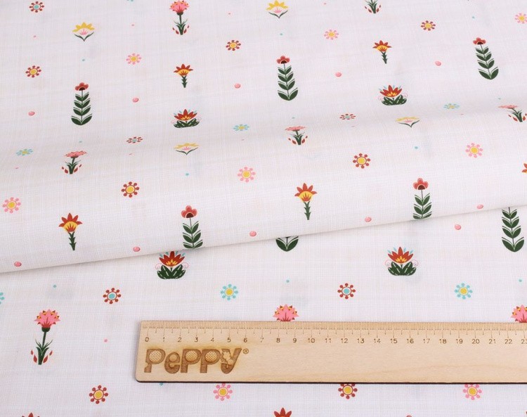 Ткань для пэчворка Лесные Жители, 146 г/м², 50х55 см, 100% хлопок, цвет: белый, принт, Peppy — картинка 2