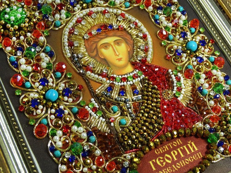 Набор вышивки хрустальными камнями «Георгий Победоносец» — картинка 7