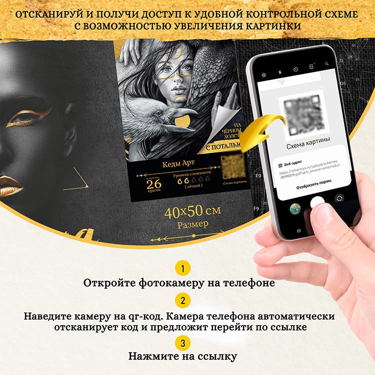 Картина по номерам с поталью «Черный холст Французский бульдог» — картинка 3