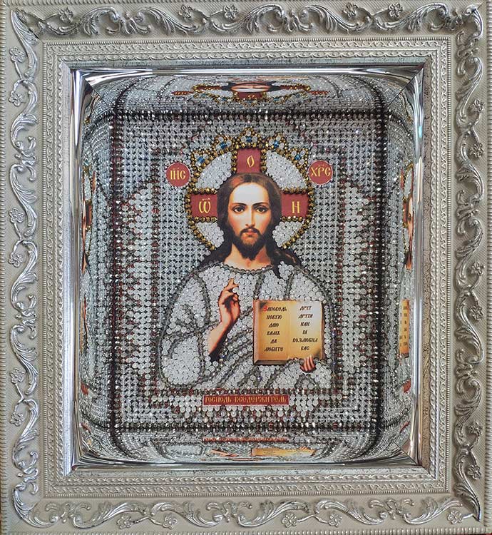 Вышивка Образа в каменьях «Господь Вседержитель» — картинка 4