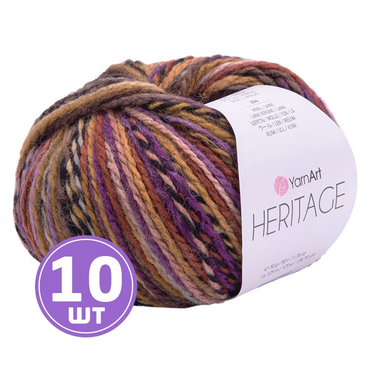 Пряжа YarnArt HERITAGE (Хэритидж) (335), мультиколор, 10 шт. по 50 г