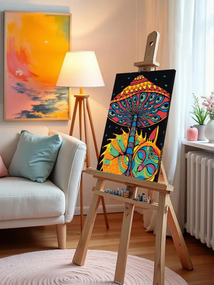 Картина по номерам «Кот под грибом» — картинка 10