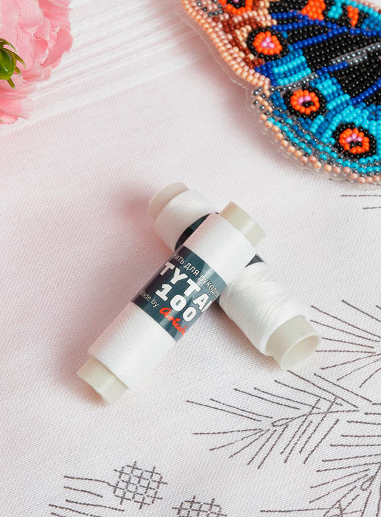 Нить для бисера Tytan 100 м белая, 1 шт. — картинка 6