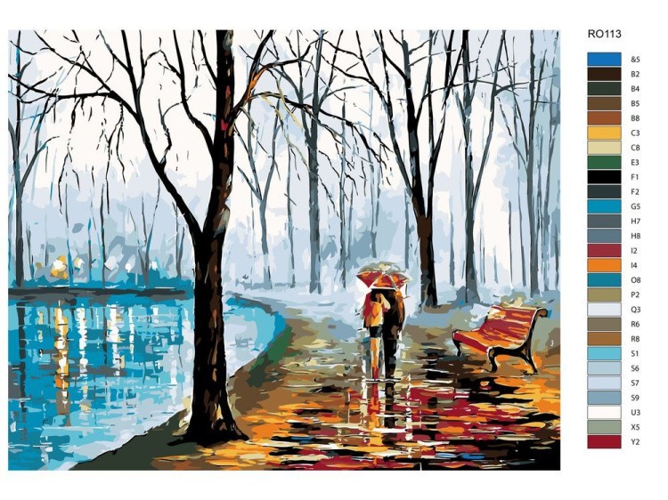 Картина по номерам «Прогулка в осеннем сквере» — картинка 2