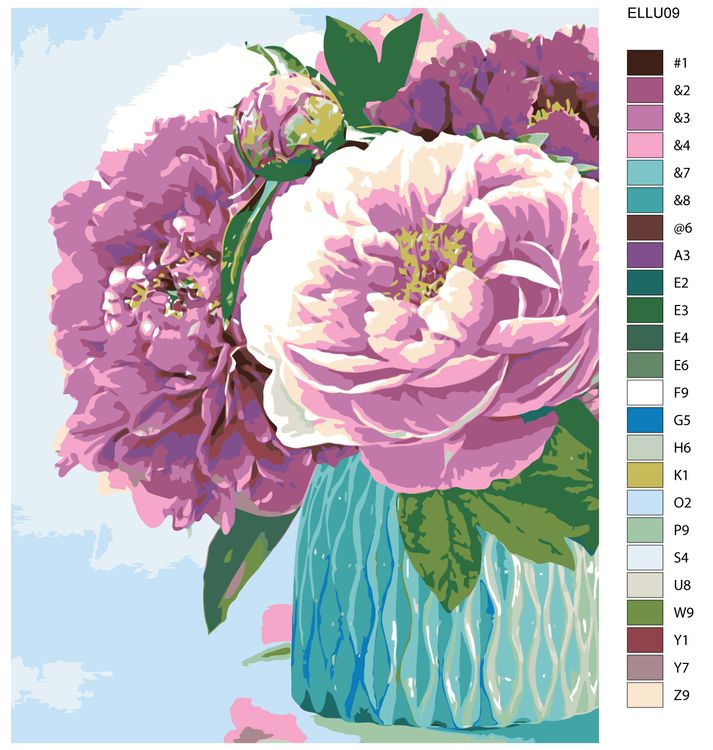 Картина по номерам «Пионы» — картинка 2