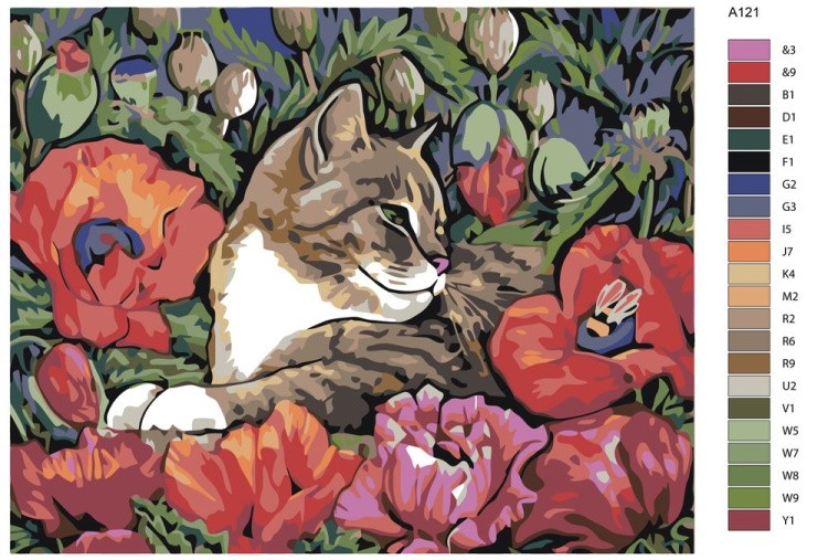 Картина по номерам «Отдых в маках» — картинка 2