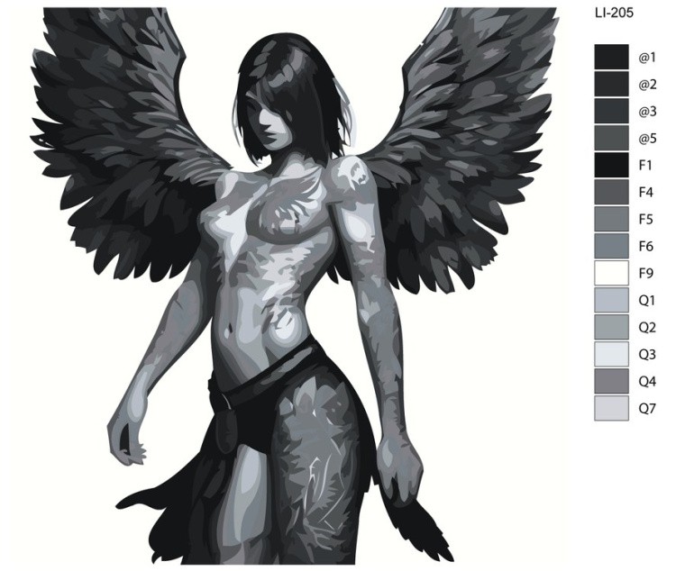 Картина по номерам «Девушка с тату» — картинка 2