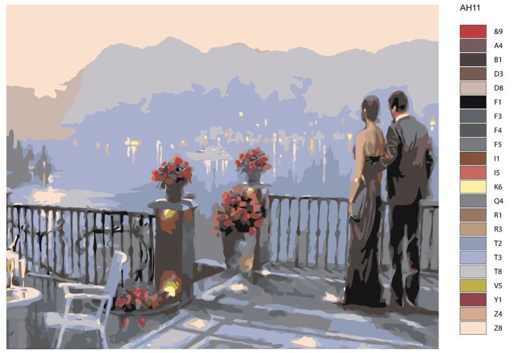 Картина по номерам «Свидание на террасе» — картинка 2