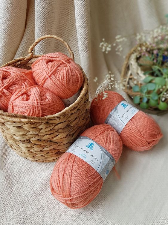 Пряжа Камтекс Аргентинская шерсть (037), персиковый, 5 шт. по 100 г — картинка 2