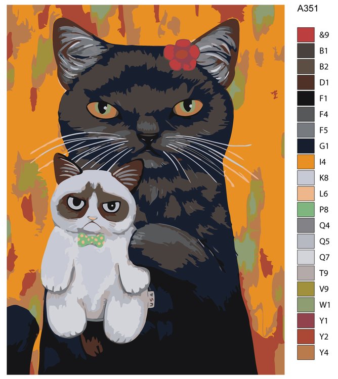 Картина по номерам «Любимая игрушка-кошечка» — картинка 2