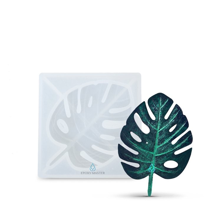 Силиконовый молд для эпоксидной смолы - Монстера мини, 6 см — картинка 2