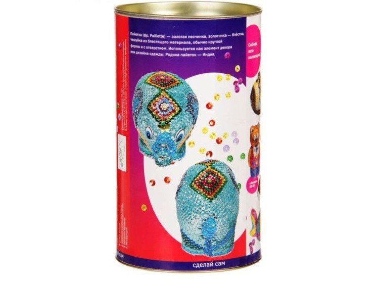 Объемная фигурка из пайеток «Слон» — картинка 4