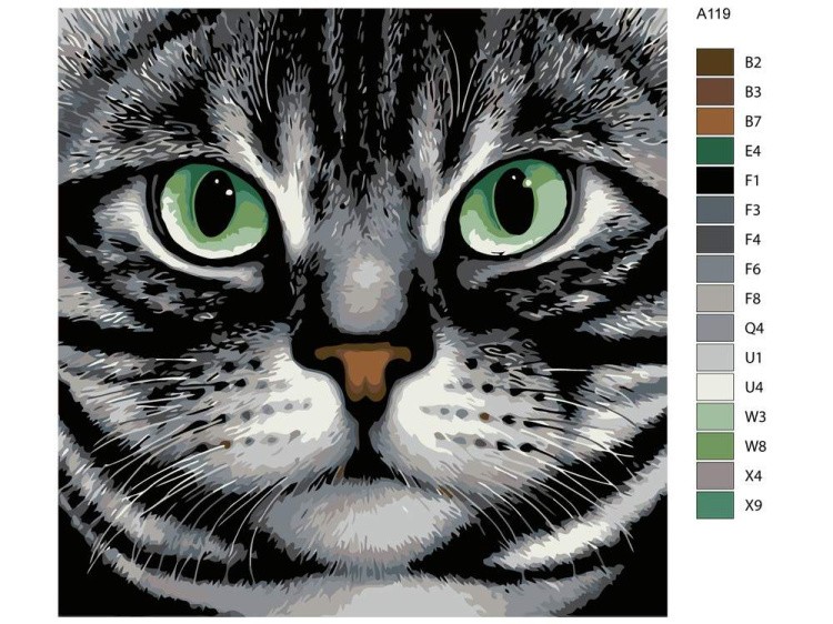 Картина по номерам «Зеленые глаза» — картинка 2