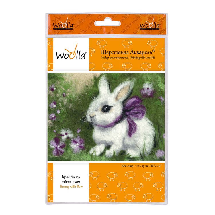 Картина шерстью «Крольчонок с бантиком» — картинка 3