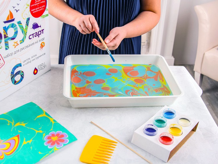 Набор для эбру «Старт» 6 цветов, Эбру-Профи — картинка 5