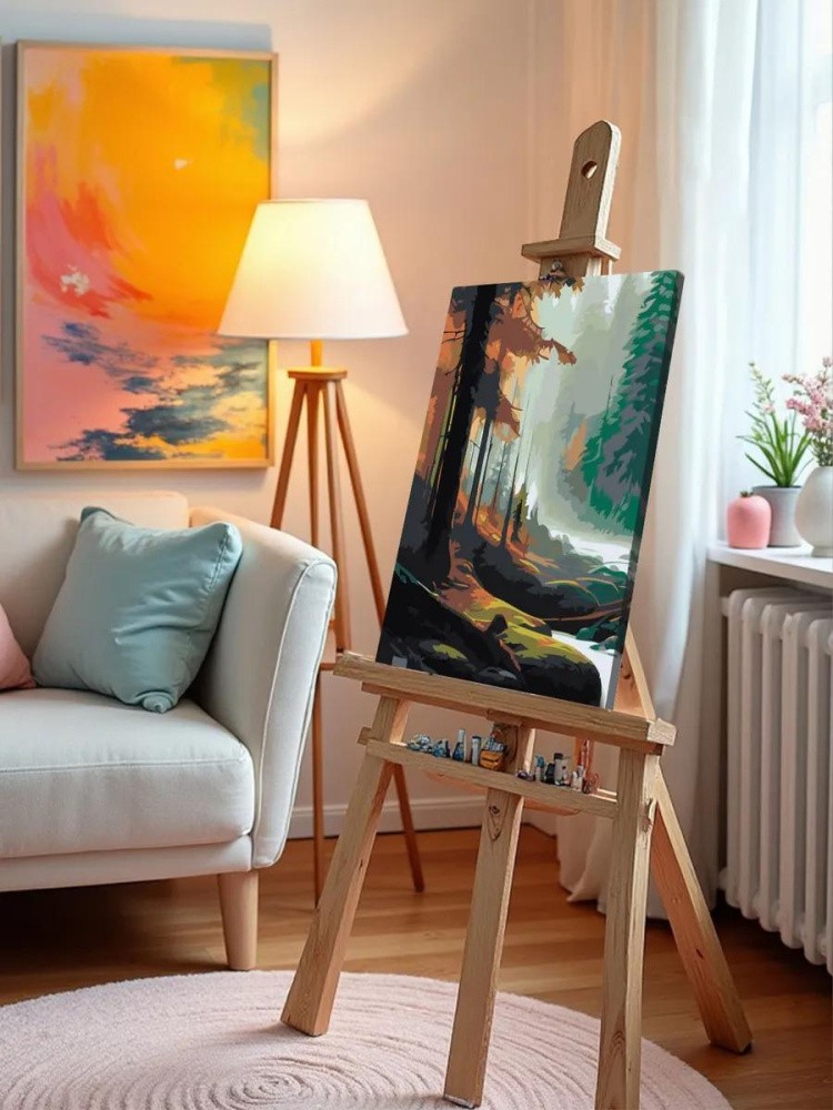 Картина по номерам «На берегу реки» — картинка 10