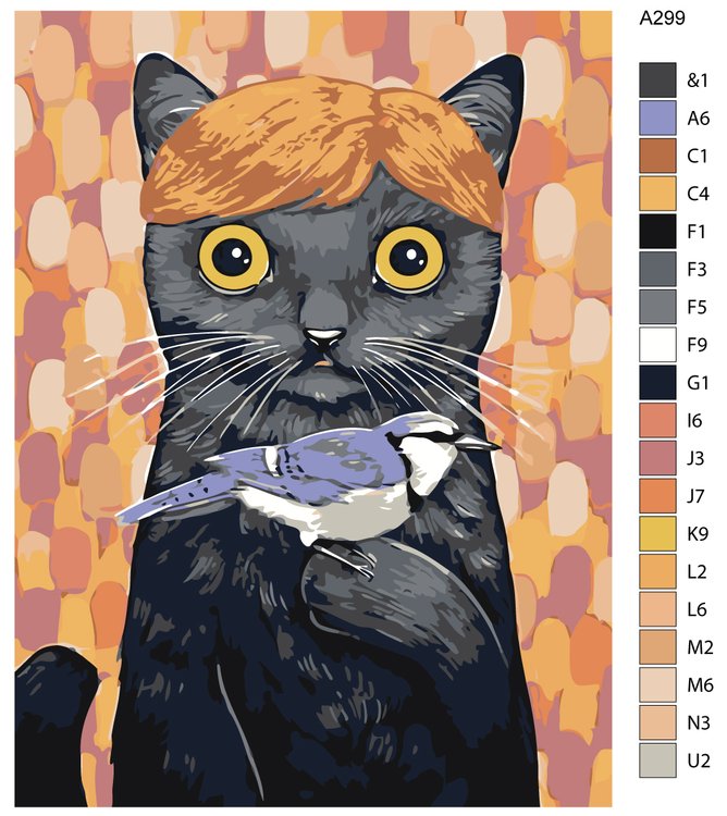 Картина по номерам «Птичка на лапке» — картинка 2