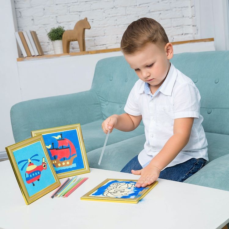 Набор для раскрашивания цветным песком «Котенок в шапке» — картинка 8