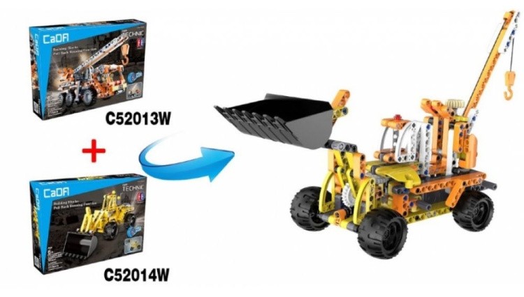 Конструктор Cada Technics погрузчик c инерционным механизмом, 213 деталей — картинка 2