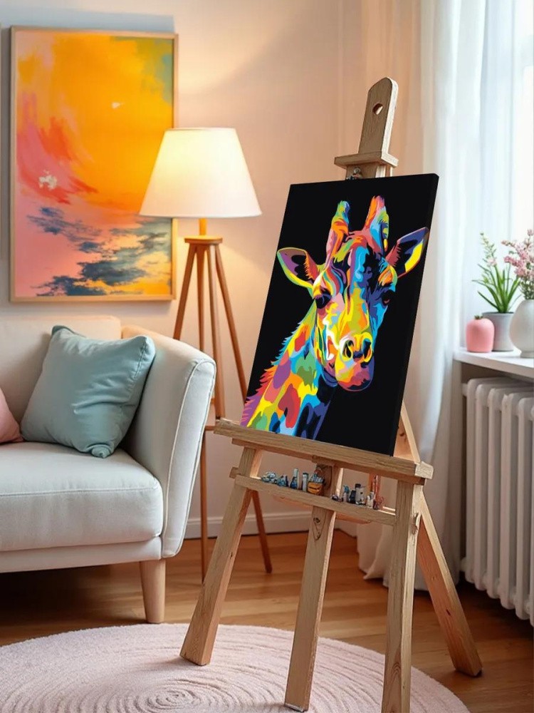 Картина по номерам «Радужный жираф» — картинка 9