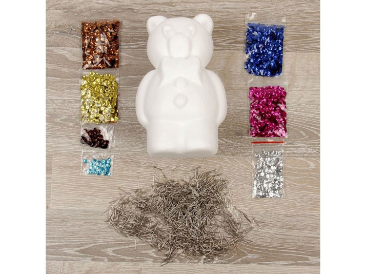 Объемная фигурка из пайеток «Мишка» — картинка 2