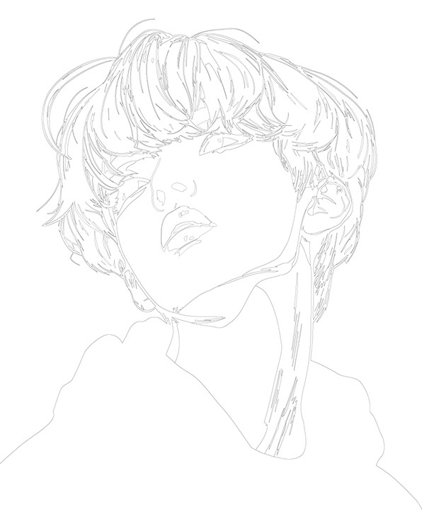 Картина по номерам «Портрет, парень кореец в стиле аниме» — картинка 3