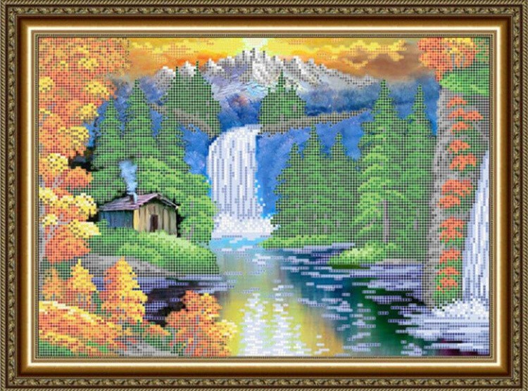 Рисунок на ткани «Долина водопадов»