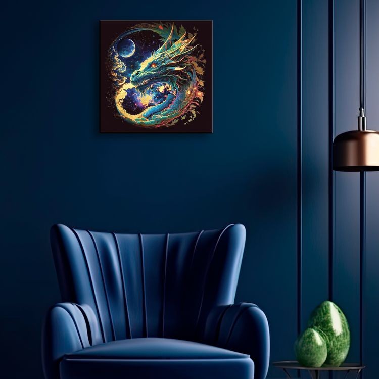 Картина по номерам с поталью «Сказочный дракон» — картинка 4