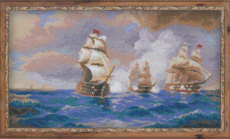 Набор для вышивания «Бриг Меркурий, атакованный двумя турецкими кораблями» — картинка 2