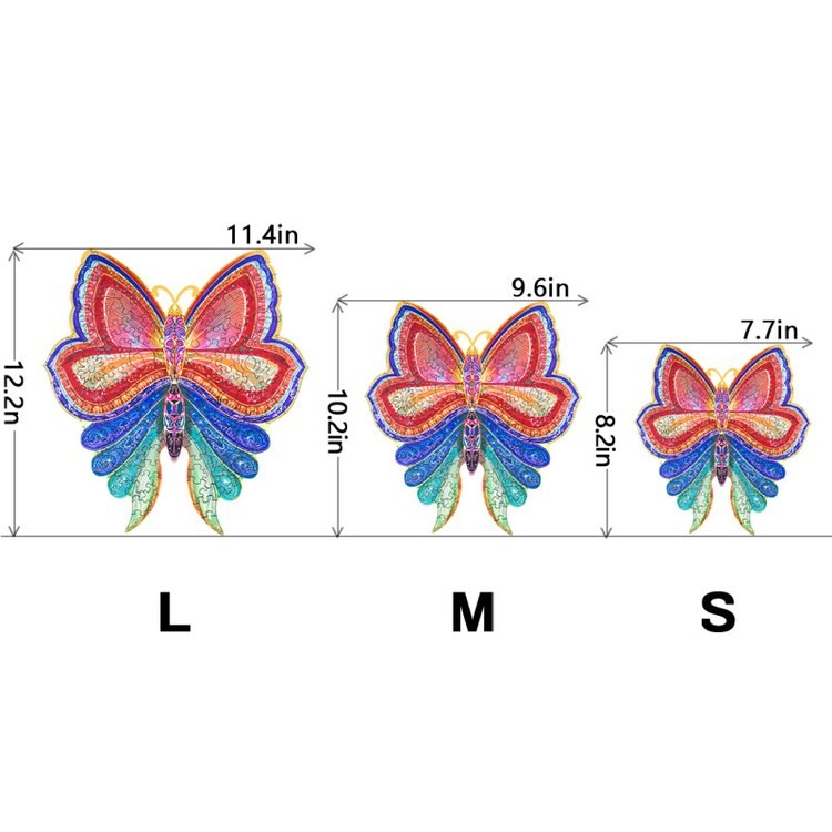 Деревянные пазлы «Разноцветная Бабочка S», Woodbests — картинка 3
