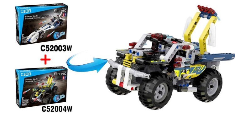 Конструктор Cada Technics гоночная машина, 144 детали, инерционная модель — картинка 2