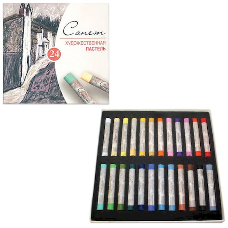 Пастель сухая художественная «Сонет», 24 цв., круглое сечение, Невская палитра — картинка 2