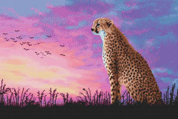 Алмазная вышивка «Леопард на закате» — картинка 2