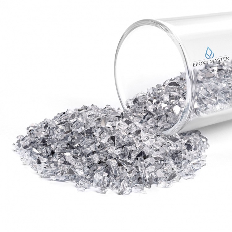 Стеклянная крошка Rich Silver, 100г, средняя — картинка 2