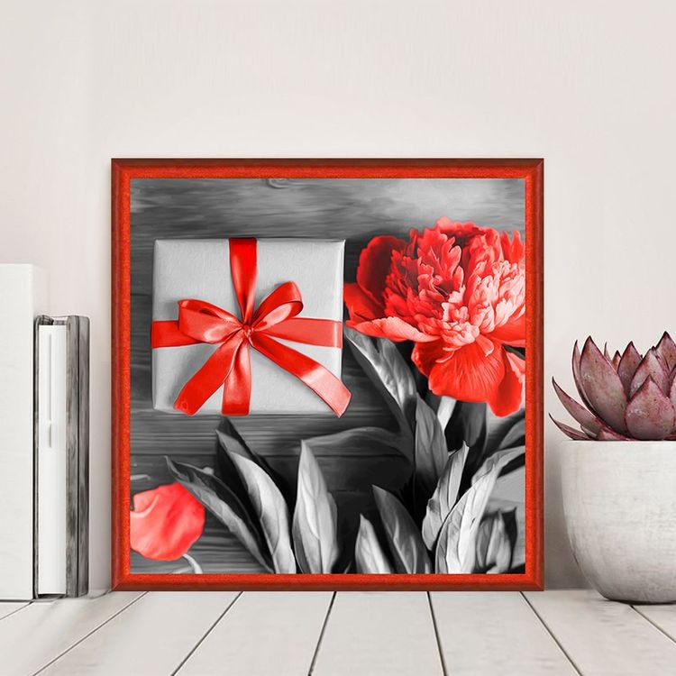 Алмазная вышивка «Подарок с пионом» — картинка 2