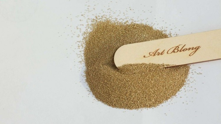 Песок окрашенный золото Art Blong 150 г, (фракция 0,1-0,6 мм) — картинка 2