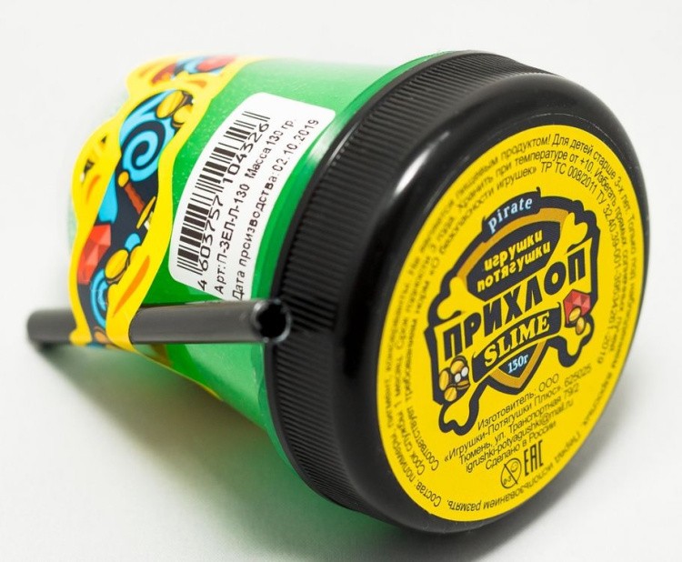 Слайм Прихлоп Люминофор светится в темноте зеленый — картинка 4
