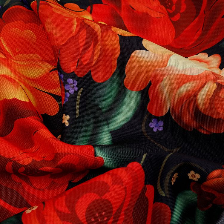 Ткань Габардин, 3 м x 155 см, 140 г/м², цвет: цветочный принт, IDEAL — картинка 3