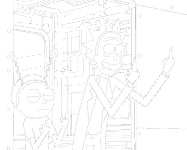 Картина по номерам «Рик и Морти: Знак Мира во всех Мирах» — картинка 3