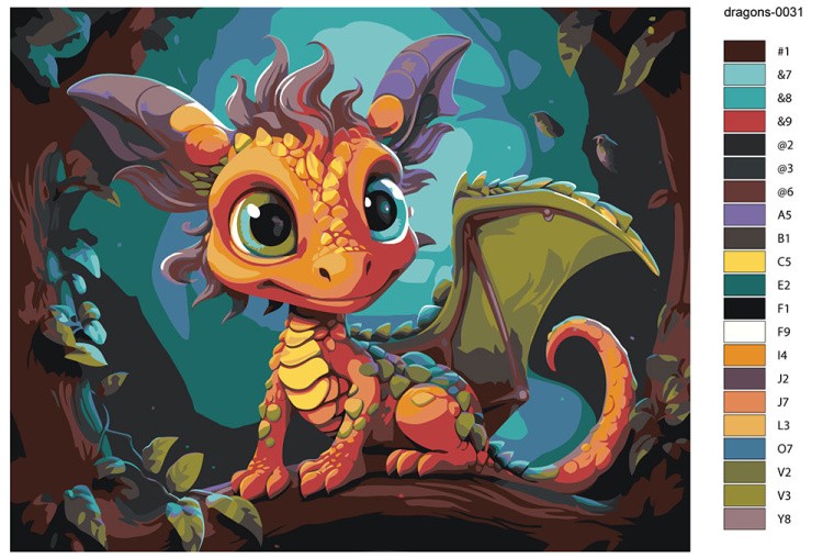 Картина по номерам «Маленький лесной дракон» — картинка 2