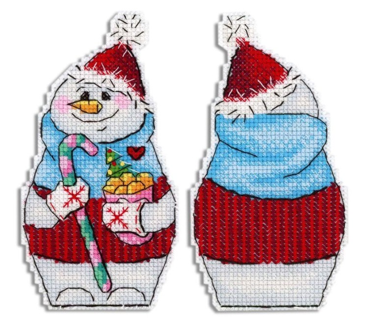 Набор для вышивания «Снеговик с угощениями»