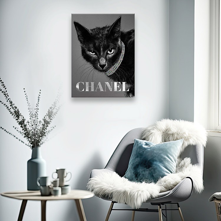 Картина по номерам с поталью платина «Изящная кошка» — картинка 5