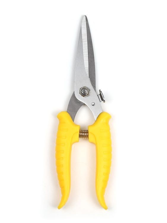 Секатор Maxwell прямое лезвие, 80/210 мм, ручки желтый пластик — картинка 3