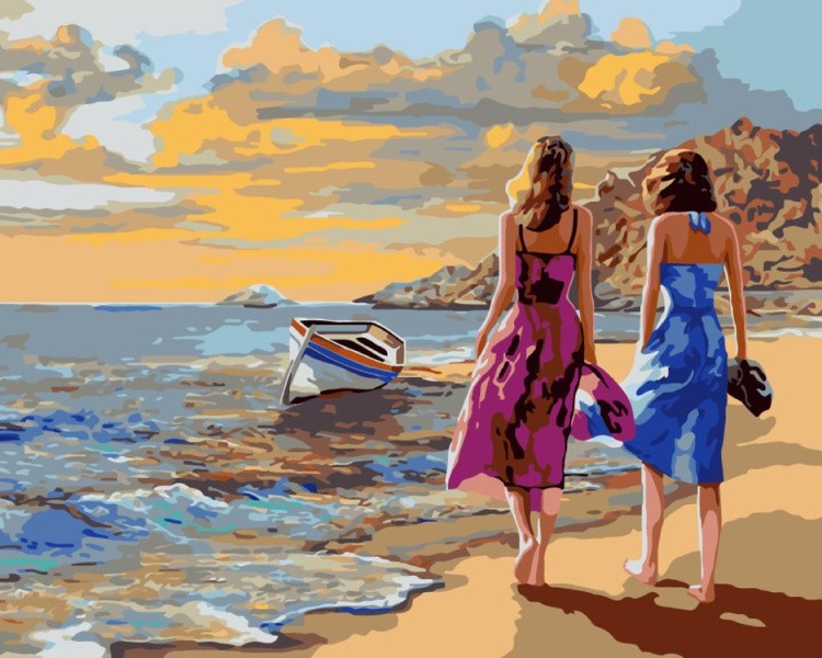 Картина по номерам «Прогулка по берегу»