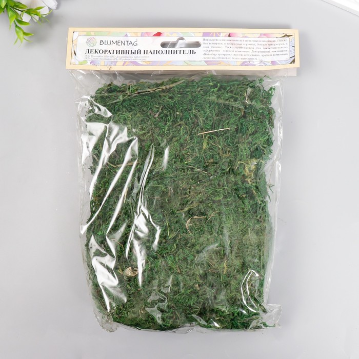 Декоративный наполнитель Мох натуральный, цвет: зеленый 50 г ± 5, Blumentag — картинка 4
